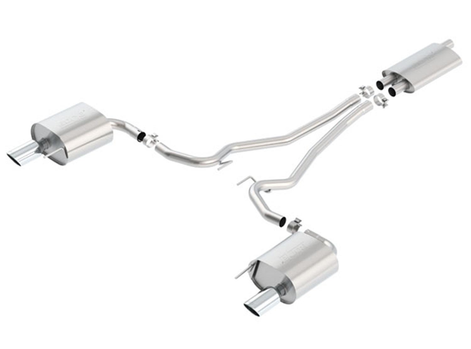 EC-Type, Touring Cat-Back Exhaust System, 2015-2019 Mustang 2.3L 4 Cyl. EcoBoost