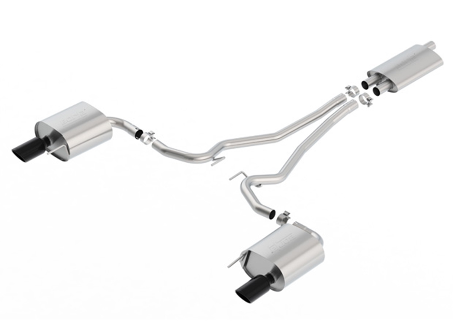 EC-Type, Touring Cat-Back Exhaust System, 2015-2019 Mustang 2.3L 4 Cyl. EcoBoost
