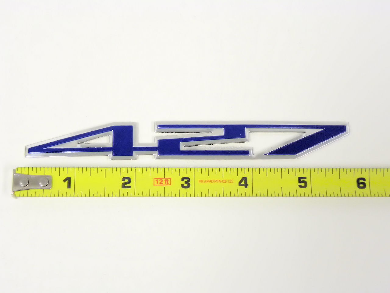 "427" BLUE Lettering Emblem Plate, C6 Z06, LS7 Engine, Hood Badge