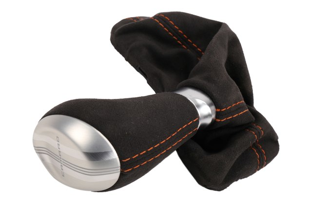16-22+ Camaro Hot Wheels Automatic Shift Boot and Knob Alcantara W/ Orange Stitching, GM