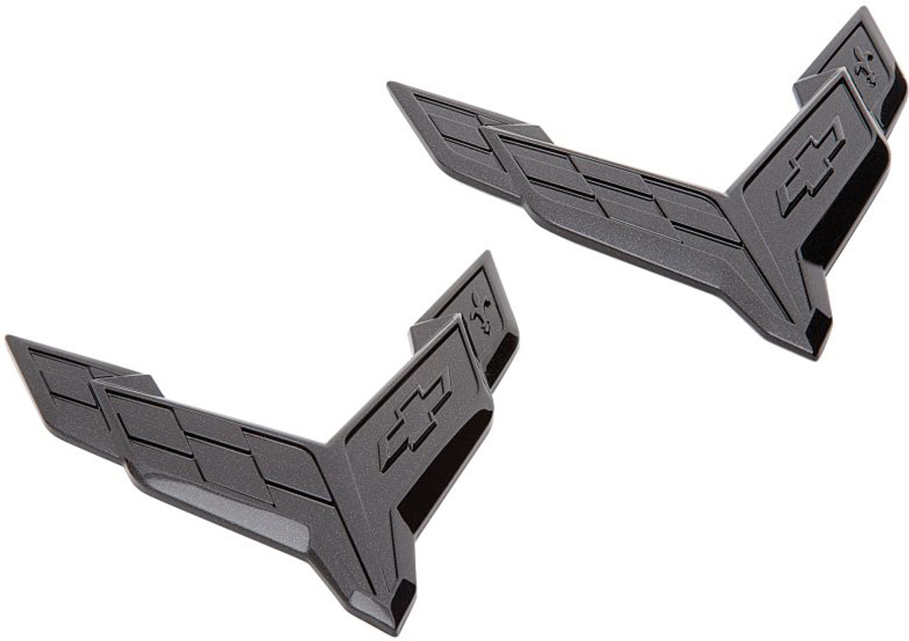 2023+ C8 Corvette Z06 Hood & Decklid Emblem, Full Carbon Flash Coupe, Includes 2 - GM