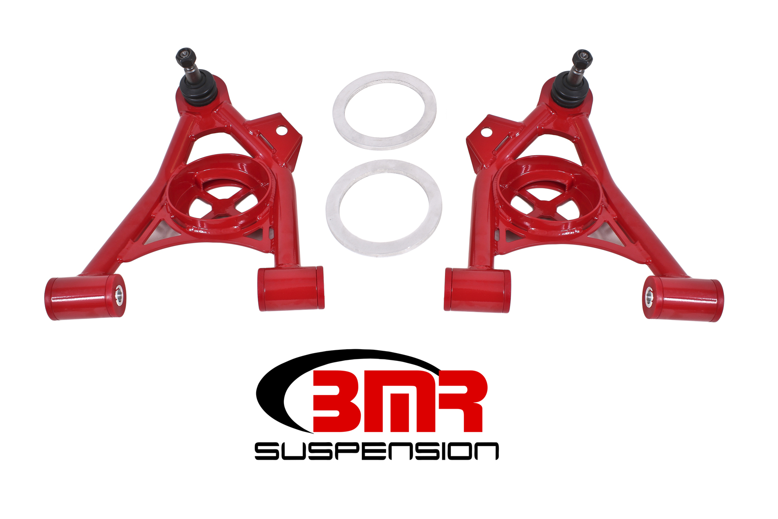 A-arms, Lower, Spring Pocket, Non-adj, Poly, Tall Ball Joint, Fits 1979-1993 Ford Mustang , BMR Suspension - AA037R