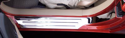 C6 Corvette Mirror Finish Doorsills w/ Chrome Ribs