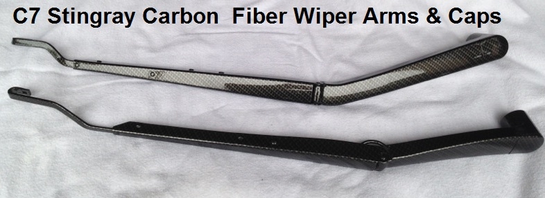 C7 Corvette Stingray Carbon Fiber Finish Wiper Arms & Caps