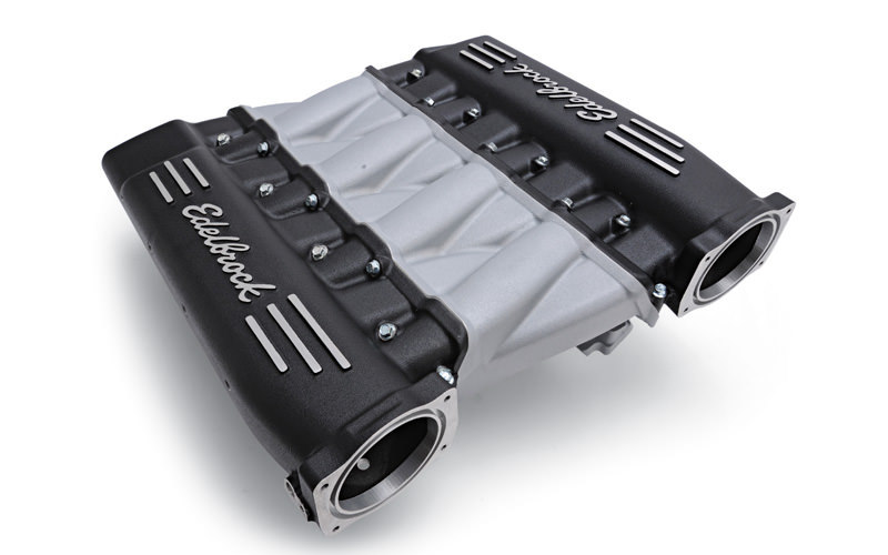 EDELBROCK Intake Manifold, LS3 Cross Ram, Aluminum, Black/Gray Powder Coat, GM LS-Series, Each
