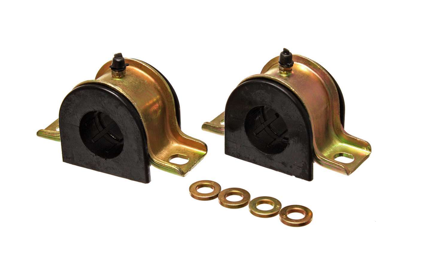 Energy Suspension Sway Bar Bushing, Hyper-Flex, Greasable, 1-3/8" Bar, Bracket, Polyurethane/Steel, Black/Cadmium, Ford Mustang