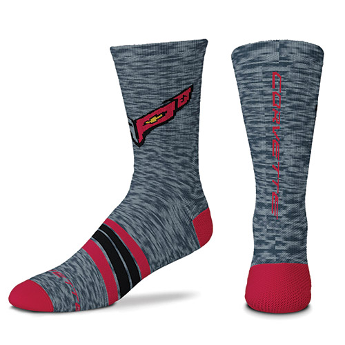 2020 C8 Corvette, Corvette HEATHER CREW SOCKS, Pair