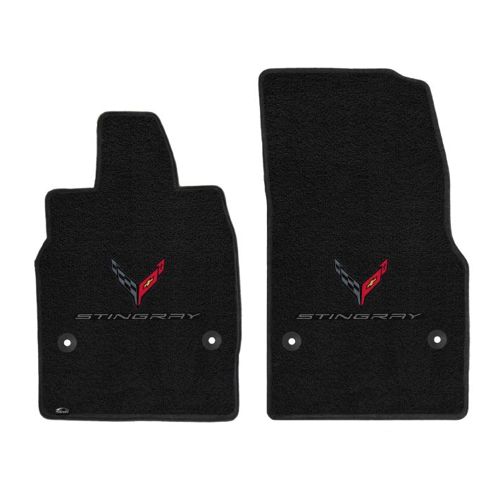 C8 Corvette  20-22 Lloyd Ultimat Floor Mats w/C8 Emblem & Stingray Script (Carbo