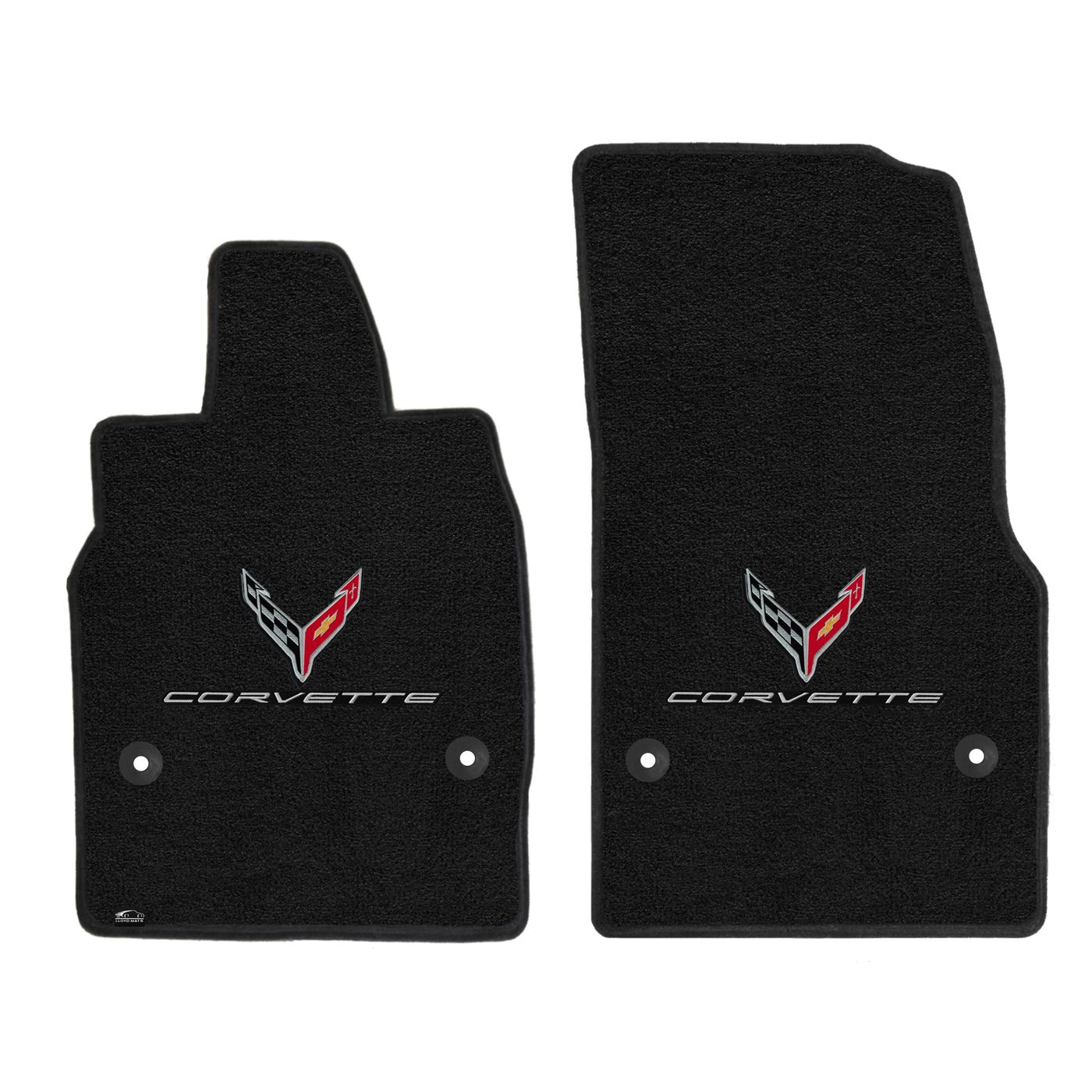 C8 Corvette  20-22 Lloyd Ultimat Floor Mats w/C8 Emblem & Corvette Script (Silve