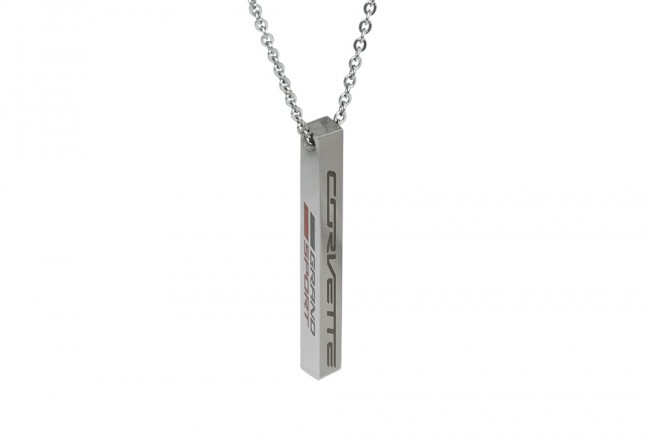 C7 Corvette Grand Sport Bar Necklace Silver