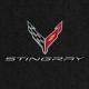 C8 Corvette Front Cargo Mats, Lloyds Mats with C8 Crossed Flags & Stingray Script